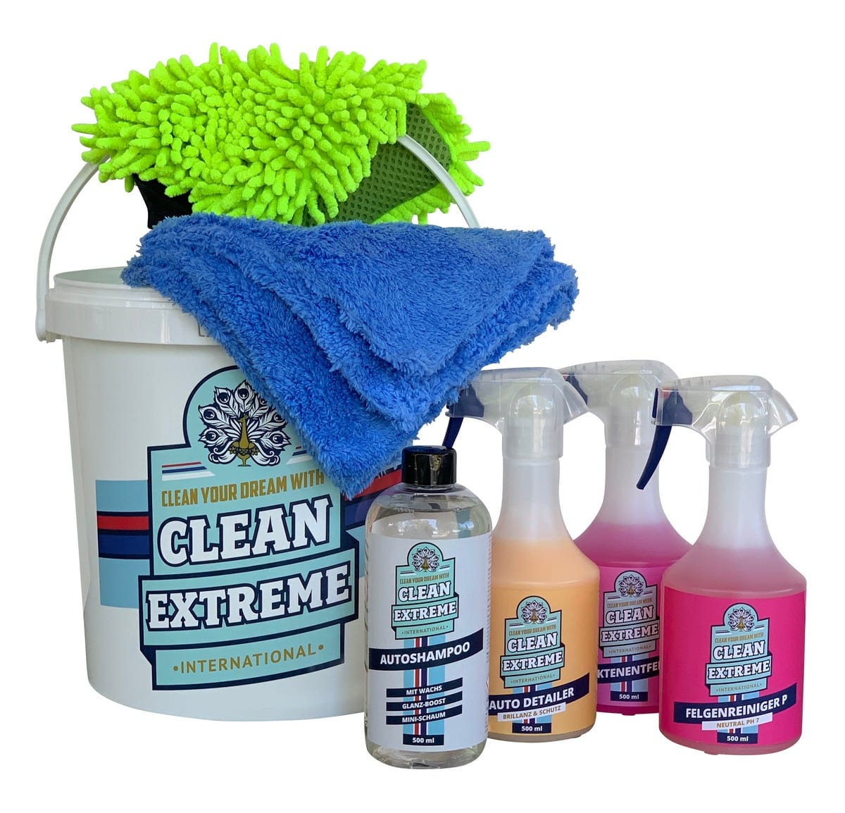 CLEANEXTREME-Auto-wasch-waesche-set-Eimer-waschen-handschuh-shampoo-felgenreiniger-insektenentfernerdetailer-spuehwachs-autoreiniger-10